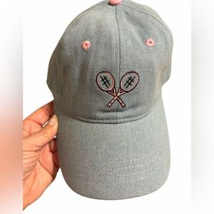 ANTHROPOLOGIE - Fraser Sterling light blue denim pink tennis racket - new w/tags